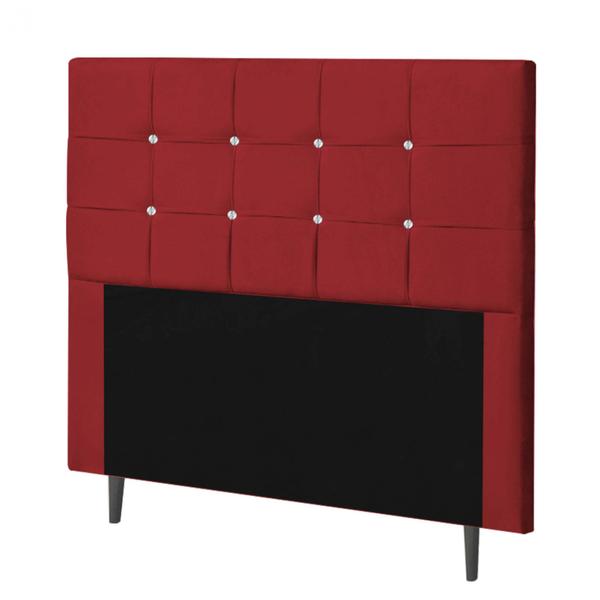 Imagem de Cabeceira King Strass Jordania 195 CM material sintético Vermelho - D A Decor