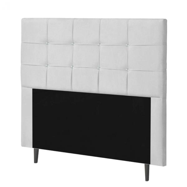 Imagem de Cabeceira King Strass Jordania 195 CM Suede Branco - D A Decor