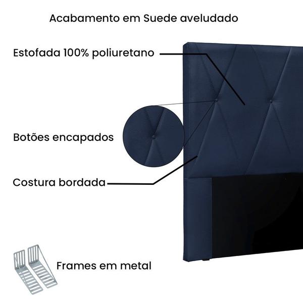 Imagem de Cabeceira King Suede 195cm Aquilla Spezzia