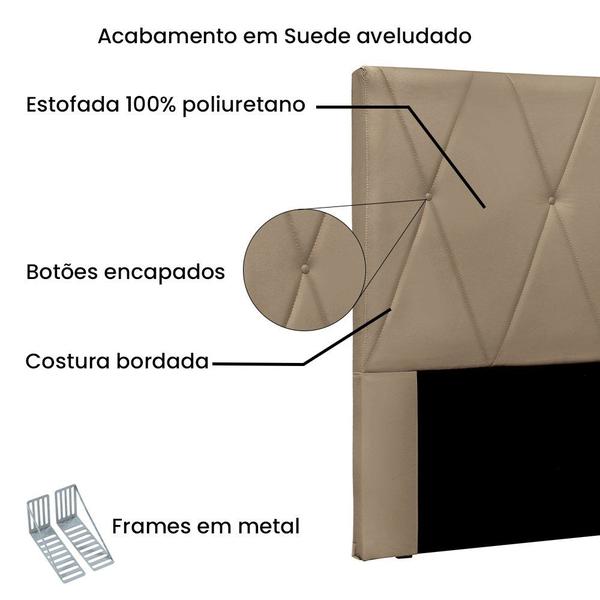 Imagem de Cabeceira King Suede 195cm Aquilla Spezzia