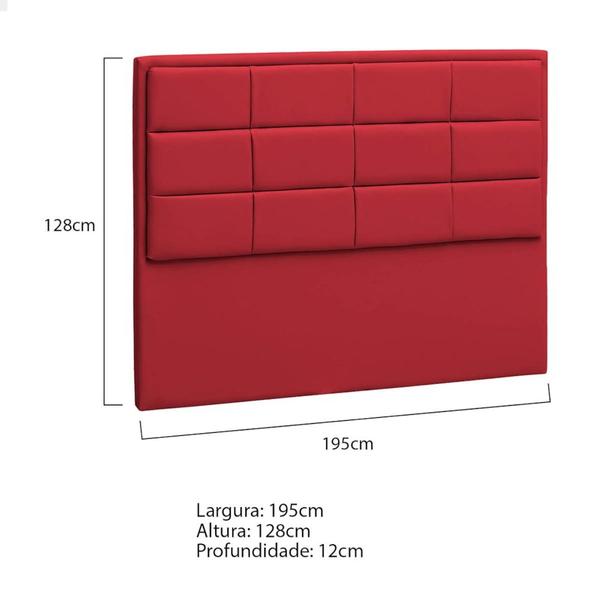 Imagem de Cabeceira King  Tallin P04 195 cm Suede  Vermelho TCA 53 - Amarena Móveis