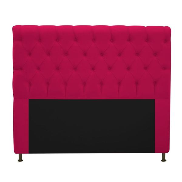 Imagem de Cabeceira Kristal Estofada Capitonê 140 cm para Cama Box de Casal Suede Pink Quarto - AM Decor