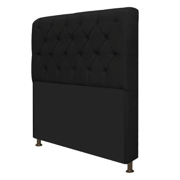 Imagem de Cabeceira Lady Estofada Capitonê 160 cm para Cama Box Queen Suede Preto Quarto - AM Decor