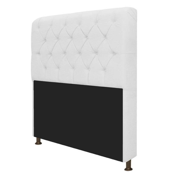 Imagem de Cabeceira Lady Estofada Capitonê 90 cm para Cama Box Solteiro Sintético Branco Quarto - AM Decor