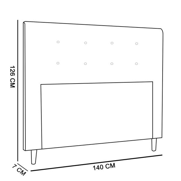 Imagem de Cabeceira Luna Para Cama Box Casal 140 cm material sintético Bege - D'Rossi