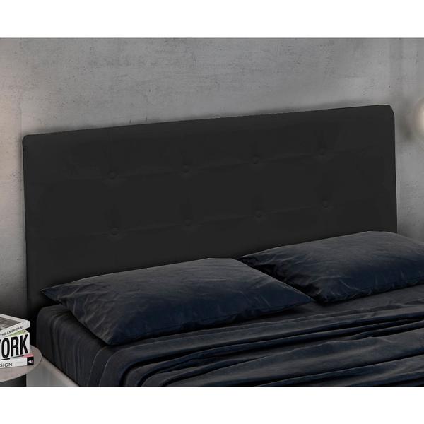 Imagem de Cabeceira Luna Para Cama Box Queen 160 cm material sintético Preto - D'Rossi