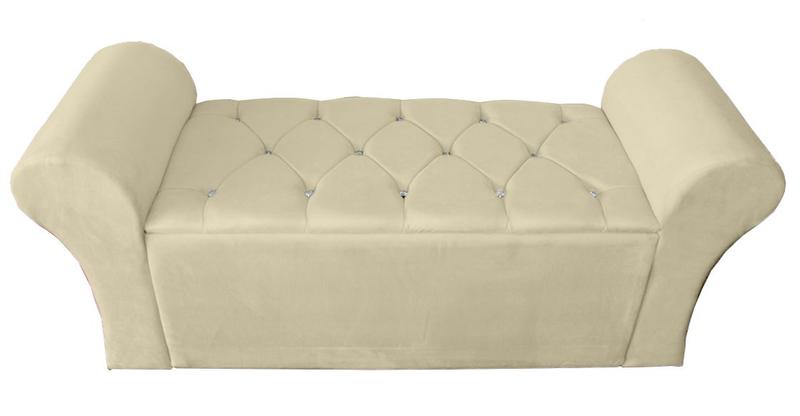 Imagem de Cabeceira Luxo + Recamier Baú Para Cama Box Casal King Size 195 Cm - Suede - Sv Decor