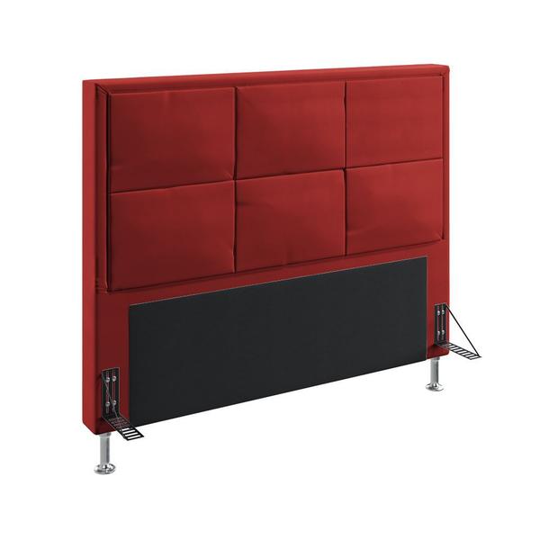 Imagem de Cabeceira Maia 160 Decorativa de Cama Queen A-020 Couro Artificial Vermelho Aradecor