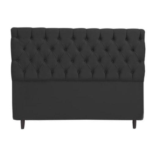 Imagem de Cabeceira Mais Calçadeira Baú Casal 140cm Para Cama Box Suede Preto