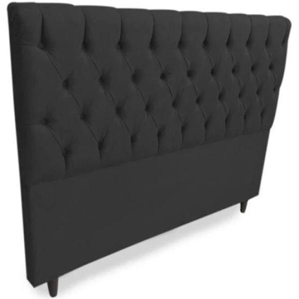 Imagem de Cabeceira Mais Calçadeira Baú Casal 140cm Para Cama Box Suede Preto