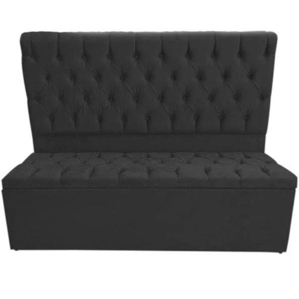 Imagem de Cabeceira Mais Calçadeira Baú Casal 140cm Para Cama Box Suede Preto