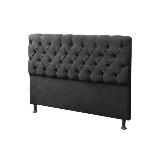 Imagem de Cabeceira Mais Calçadeira Baú King 195cm Para Cama Box Sofia Suede Preto