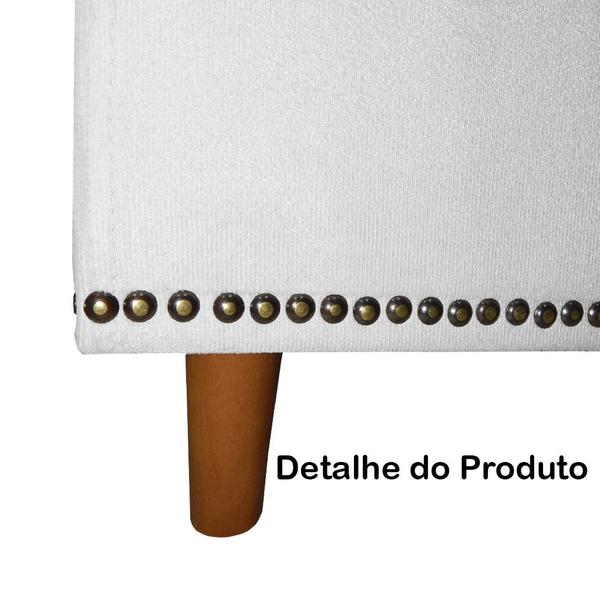 Imagem de Cabeceira mais Calçadeira Casal 140cm Para Cama Box Diana Suede Branco - DS Estofados