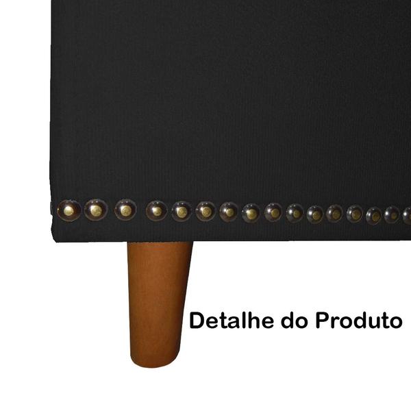 Imagem de Cabeceira mais Calçadeira Casal 140cm Para Cama Box Diana Suede Preto - DS Estofados