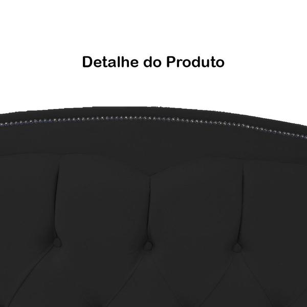 Imagem de Cabeceira mais Calçadeira Casal 140cm Para Cama Box Diana Suede Preto - DS Estofados