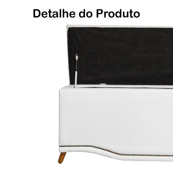 Imagem de Cabeceira mais Calçadeira Casal 140cm Para Cama Box Greta Suede Branco - DS Estofados