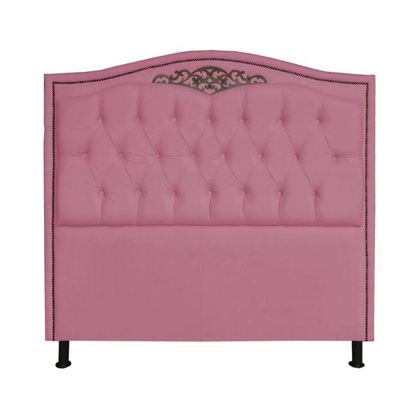 Imagem de Cabeceira mais Calçadeira Casal 140cm Para Cama Box Greta Suede Rosa - DS Estofados