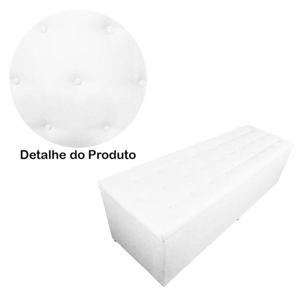 Imagem de Cabeceira mais Calçadeira Casal Juliana 140cm Para Cama Box Suede Branco - DS Estofados