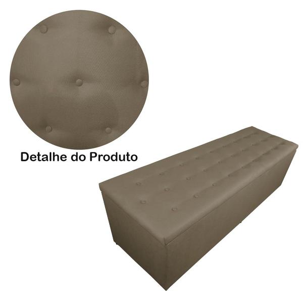 Imagem de Cabeceira mais Calçadeira Casal Juliana 140cm Para Cama Box Suede Capuccino - DS Estofados