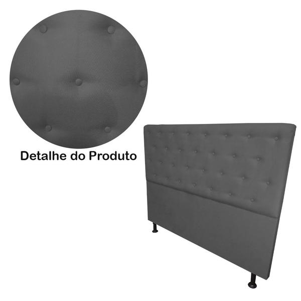 Imagem de Cabeceira mais Calçadeira Casal Juliana 140cm Para Cama Box Suede Cinza - DS Estofados