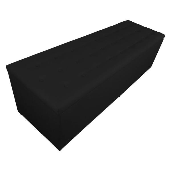 Imagem de Cabeceira mais Calçadeira Casal Juliana 140cm Para Cama Box Suede Preto - DS Estofados