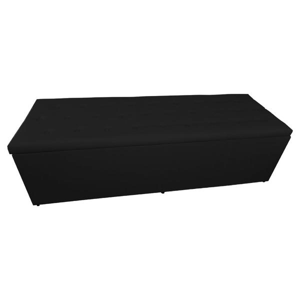 Imagem de Cabeceira mais Calçadeira Casal Juliana 140cm Para Cama Box Suede Preto - DS Estofados