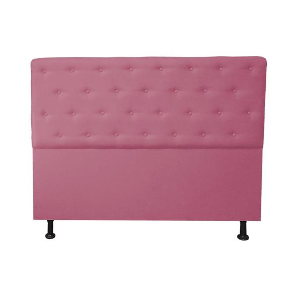 Imagem de Cabeceira mais Calçadeira Casal Juliana 140cm Para Cama Box Suede Rosa - DS Estofados