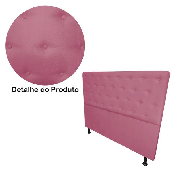 Imagem de Cabeceira mais Calçadeira Casal Juliana 140cm Para Cama Box Suede Rosa - DS Estofados