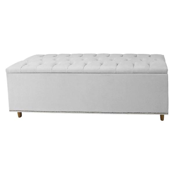 Imagem de Cabeceira mais Calçadeira Casal King 195cm Para Cama Box Diana Suede Branco - DS Estofados