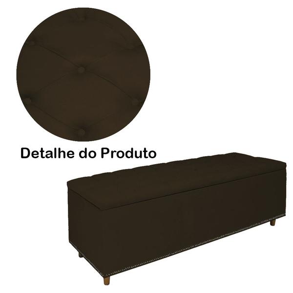 Imagem de Cabeceira mais Calçadeira Casal King 195cm Para Cama Box Diana Suede Marrom - DS Estofados