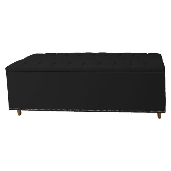 Imagem de Cabeceira mais Calçadeira Casal King 195cm Para Cama Box Diana Suede Preto - DS Estofados