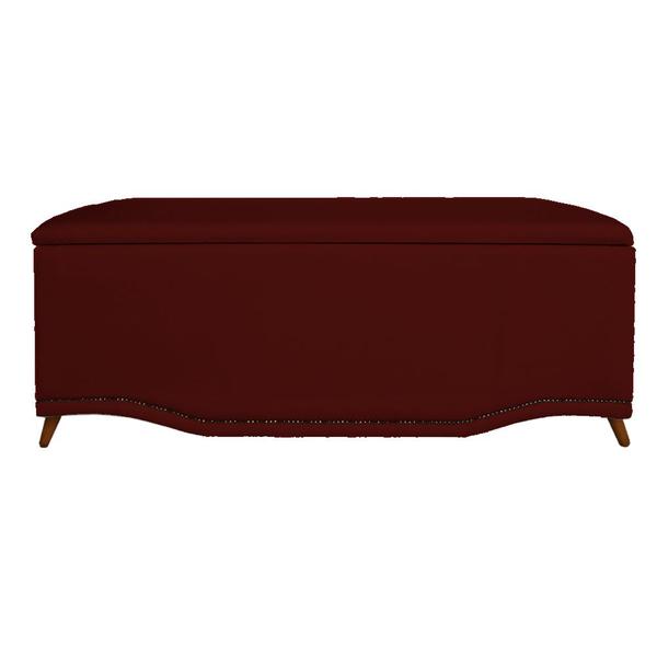 Imagem de Cabeceira mais Calçadeira Casal King 195cm Para Cama Box Greta Suede Bordô - DS Estofados