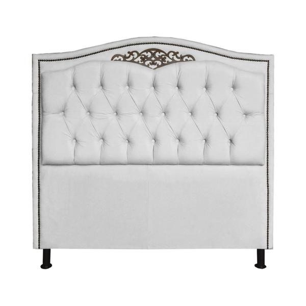 Imagem de Cabeceira mais Calçadeira Casal King 195cm Para Cama Box Greta Suede Branco - DS Estofados