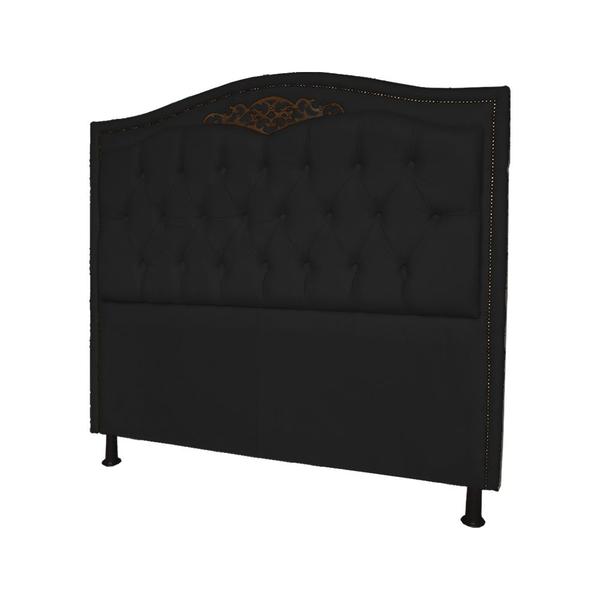 Imagem de Cabeceira mais Calçadeira Casal King 195cm Para Cama Box Greta Suede Preto - DS Estofados