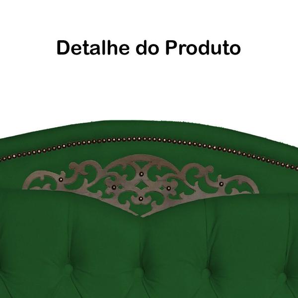 Imagem de Cabeceira mais Calçadeira Casal King 195cm Para Cama Box Greta Suede Verde - DS Estofados