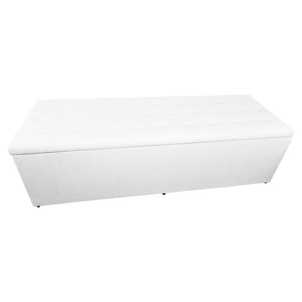 Imagem de Cabeceira mais Calçadeira Casal King Juliana 190cm Para Cama Box Suede Branco - DS Estofados