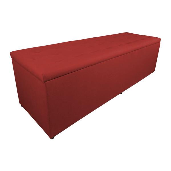 Imagem de Cabeceira mais Calçadeira Casal King Juliana 190cm Para Cama Box Suede Vermelho - DS Estofados