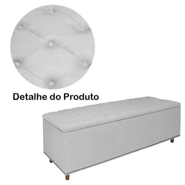 Imagem de Cabeceira mais Calçadeira Casal Queen 160cm Para Cama Box Diana Suede Branco - DS Estofados