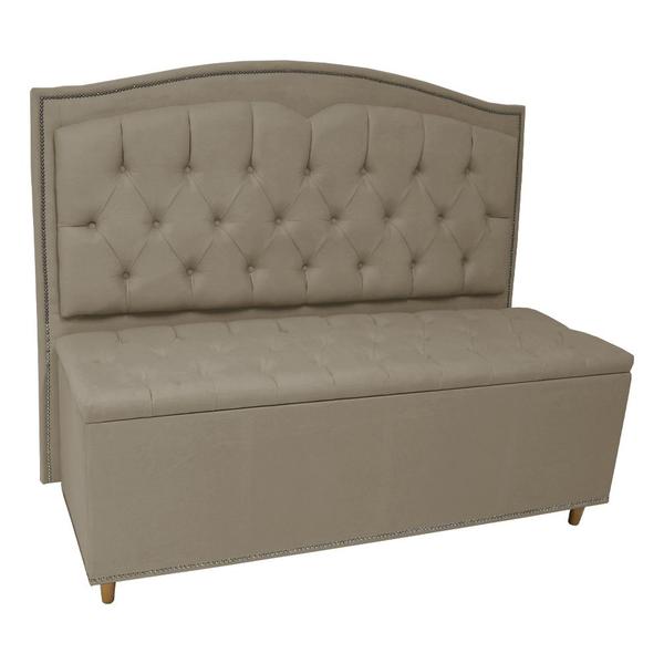 Imagem de Cabeceira mais Calçadeira Casal Queen 160cm Para Cama Box Diana Suede Capuccino - DS Estofados