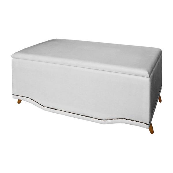 Imagem de Cabeceira mais Calçadeira Casal Queen 160cm Para Cama Box Greta Suede Branco - DS Estofados