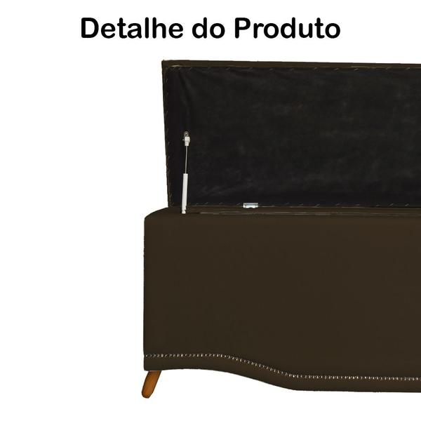 Imagem de Cabeceira mais Calçadeira Casal Queen 160cm Para Cama Box Greta Suede Marrom - DS Estofados