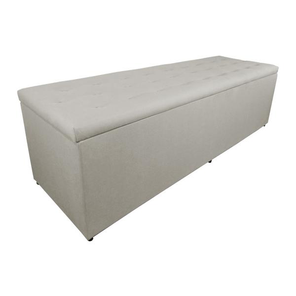 Imagem de Cabeceira mais Calçadeira Casal Queen Juliana 160cm Para Cama Box Suede Bege - DS Estofados