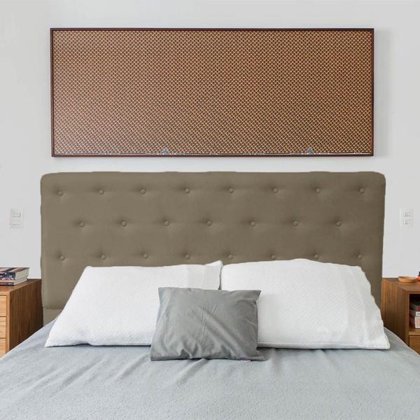 Imagem de Cabeceira mais Calçadeira Casal Queen Juliana 160cm Para Cama Box Suede Capuccino - DS Estofados