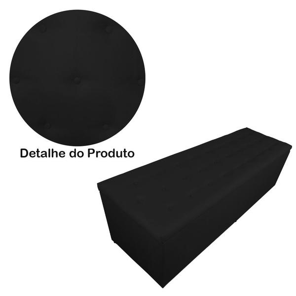 Imagem de Cabeceira mais Calçadeira Casal Queen Juliana 160cm Para Cama Box Suede Preto - DS Estofados