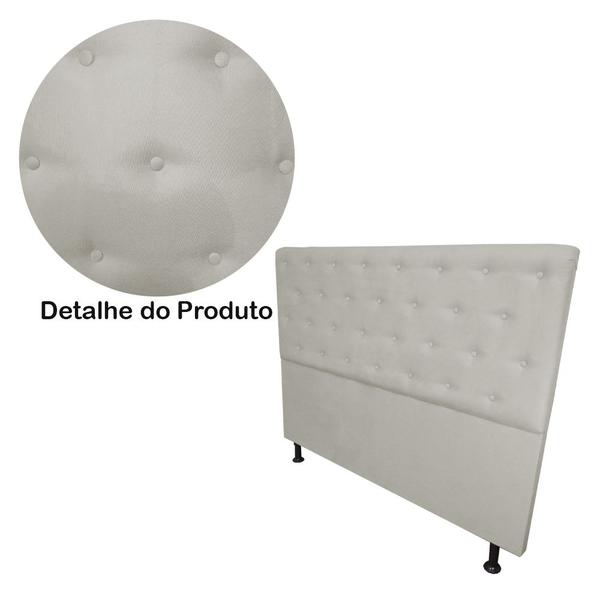 Imagem de Cabeceira mais Calçadeira Casal Super King Juliana 195cm Para Cama Box Suede Bege - DS Estofados