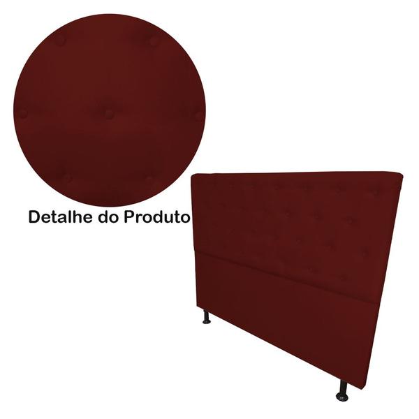 Imagem de Cabeceira mais Calçadeira Casal Super King Juliana 195cm Para Cama Box Suede Bordô - DS Estofados