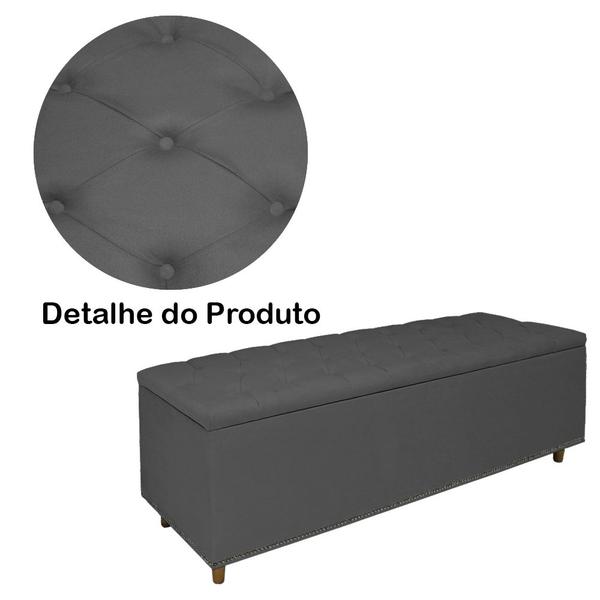 Imagem de Cabeceira mais Calçadeira Solteiro 90cm Para Cama Box Diana Suede Cinza - DS Estofados