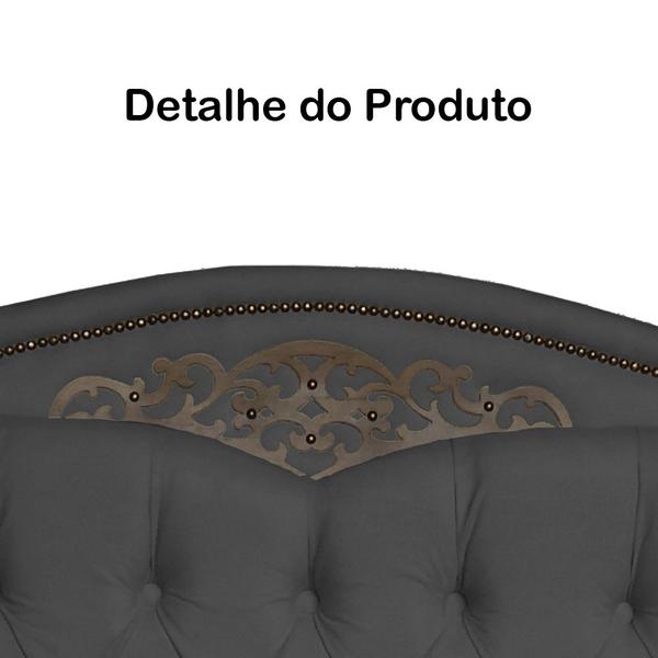 Imagem de Cabeceira mais Calçadeira Solteiro 90cm Para Cama Box Greta Suede Cinza - DS Estofados