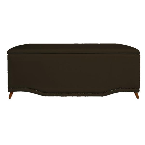 Imagem de Cabeceira mais Calçadeira Solteiro 90cm Para Cama Box Greta Suede Marrom - DS Estofados