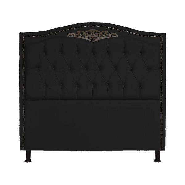 Imagem de Cabeceira mais Calçadeira Solteiro 90cm Para Cama Box Greta Suede Preto - DS Estofados